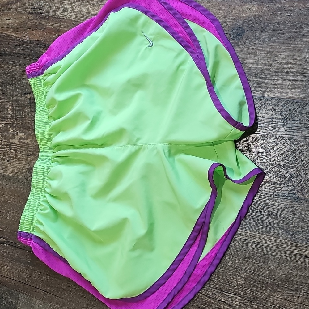 Nike Dri-Fit Running Shorts Green Fuscia Purple Women's Size M